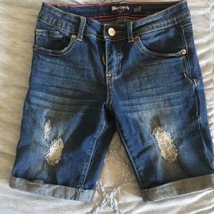 Blue Candy | Girls Denim Bermuda Shorts
